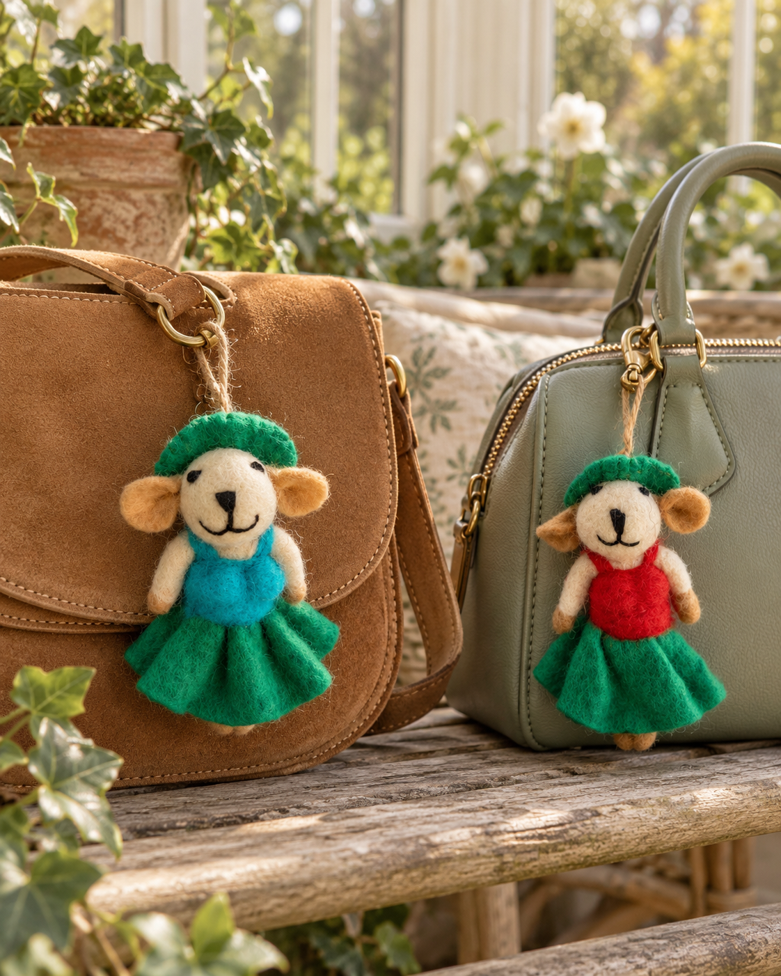 Little Sisters – Handmade Wool Felt Doll Ornaments