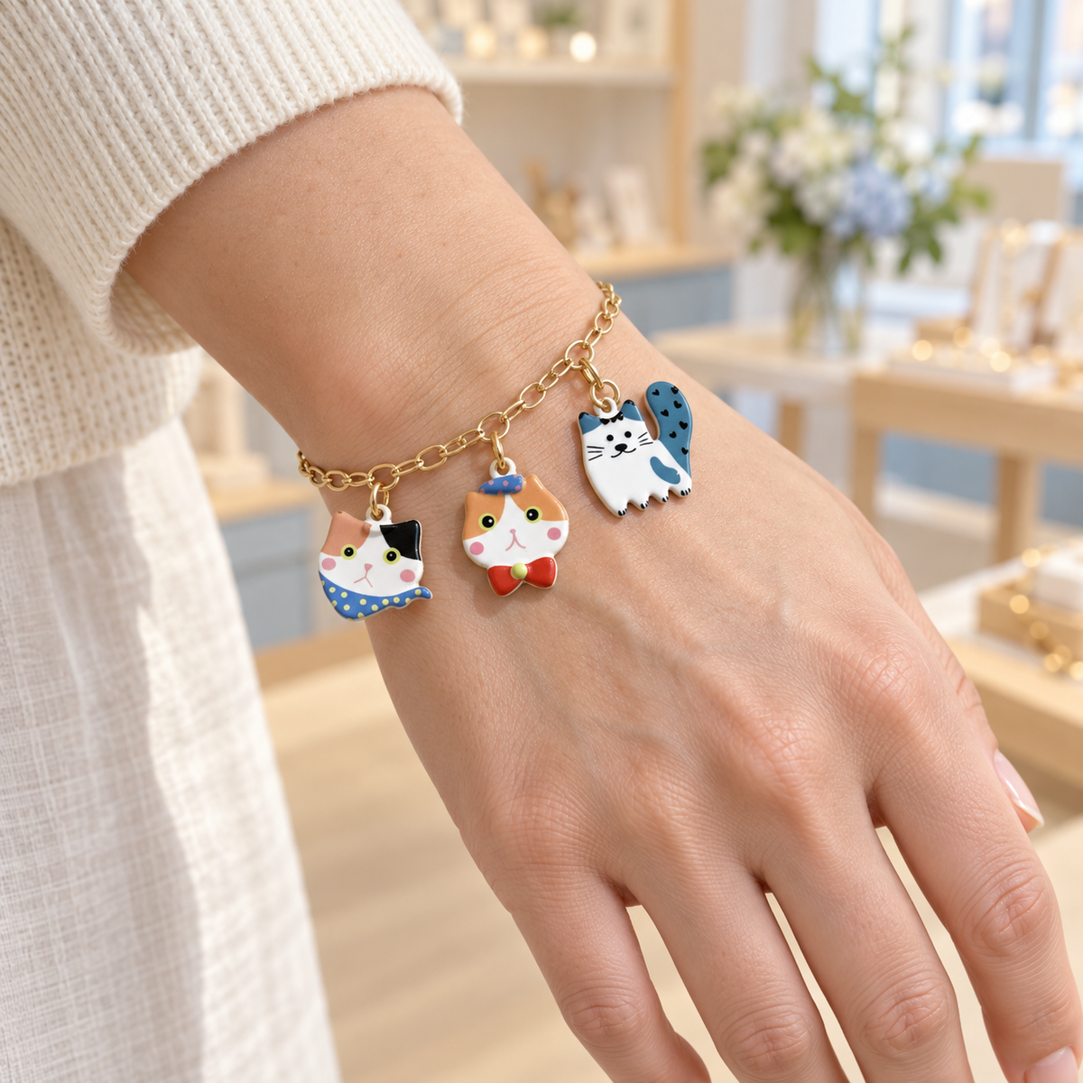 The Milliner's Cat Parade – Copper & Stainless Steel Cat Charms & Pendants