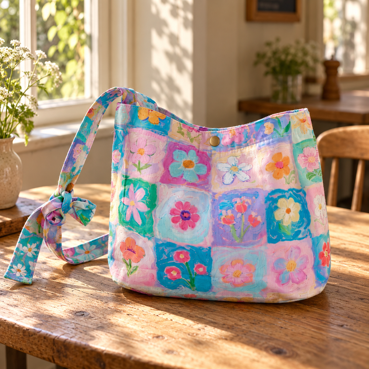 Patchwork Blooms – Colourful Shoulder Bag