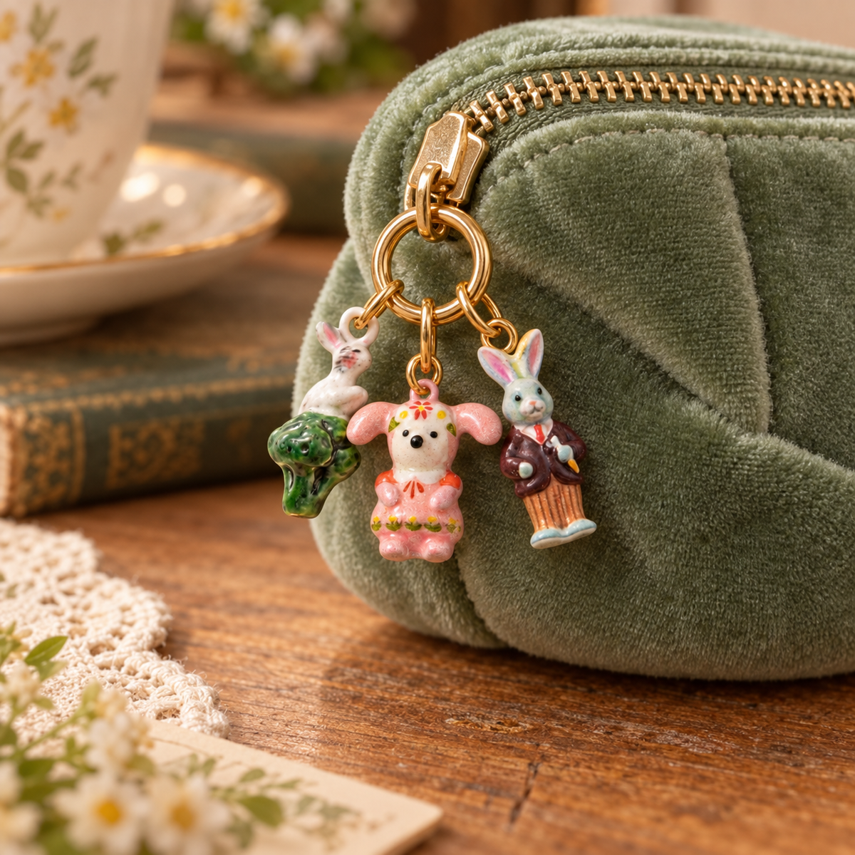 The Cottage-Garden Rabbit Club – Copper & Stainless Steel Rabbit Charms & Pendants