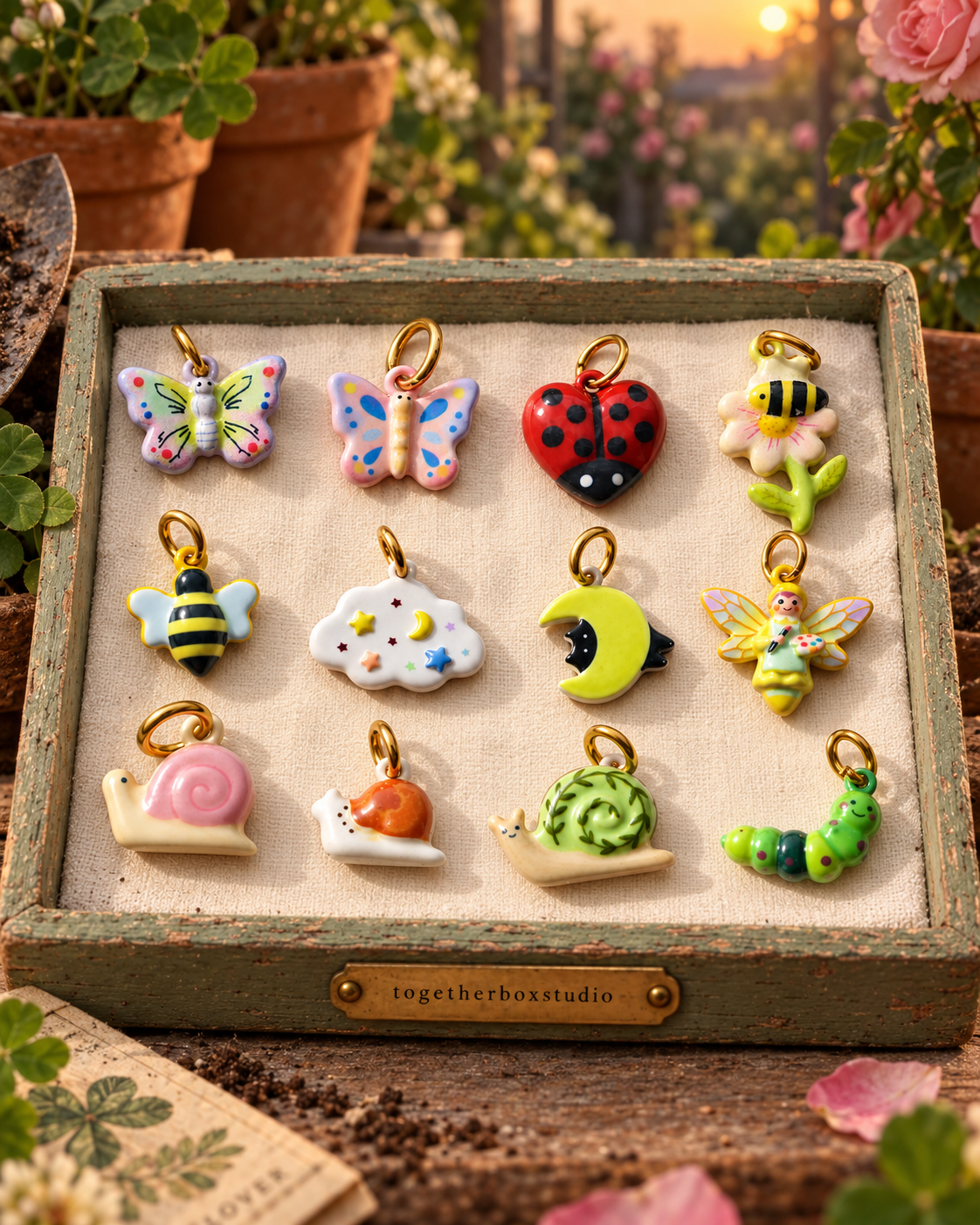 The Secret Garden – Copper & Stainless Steel Garden Wildlife Charms & Pendants