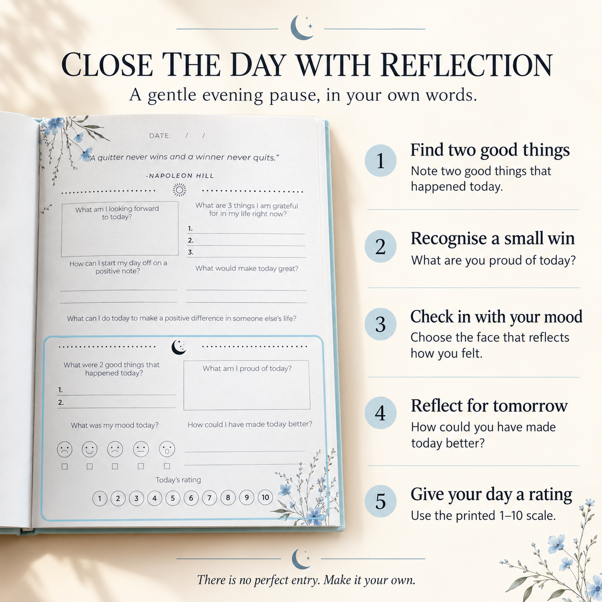 My Daily Self Care Journal – Morning & Evening Reflections