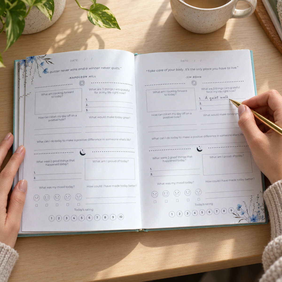 My Daily Self Care Journal – Morning & Evening Reflections