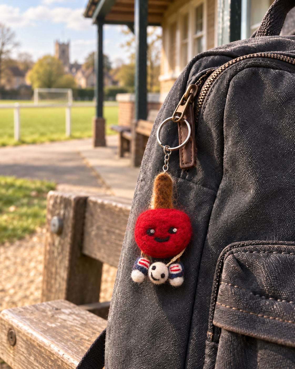 Sports Day Felt Keyrings – Handmade Wool Felt Bag Charms