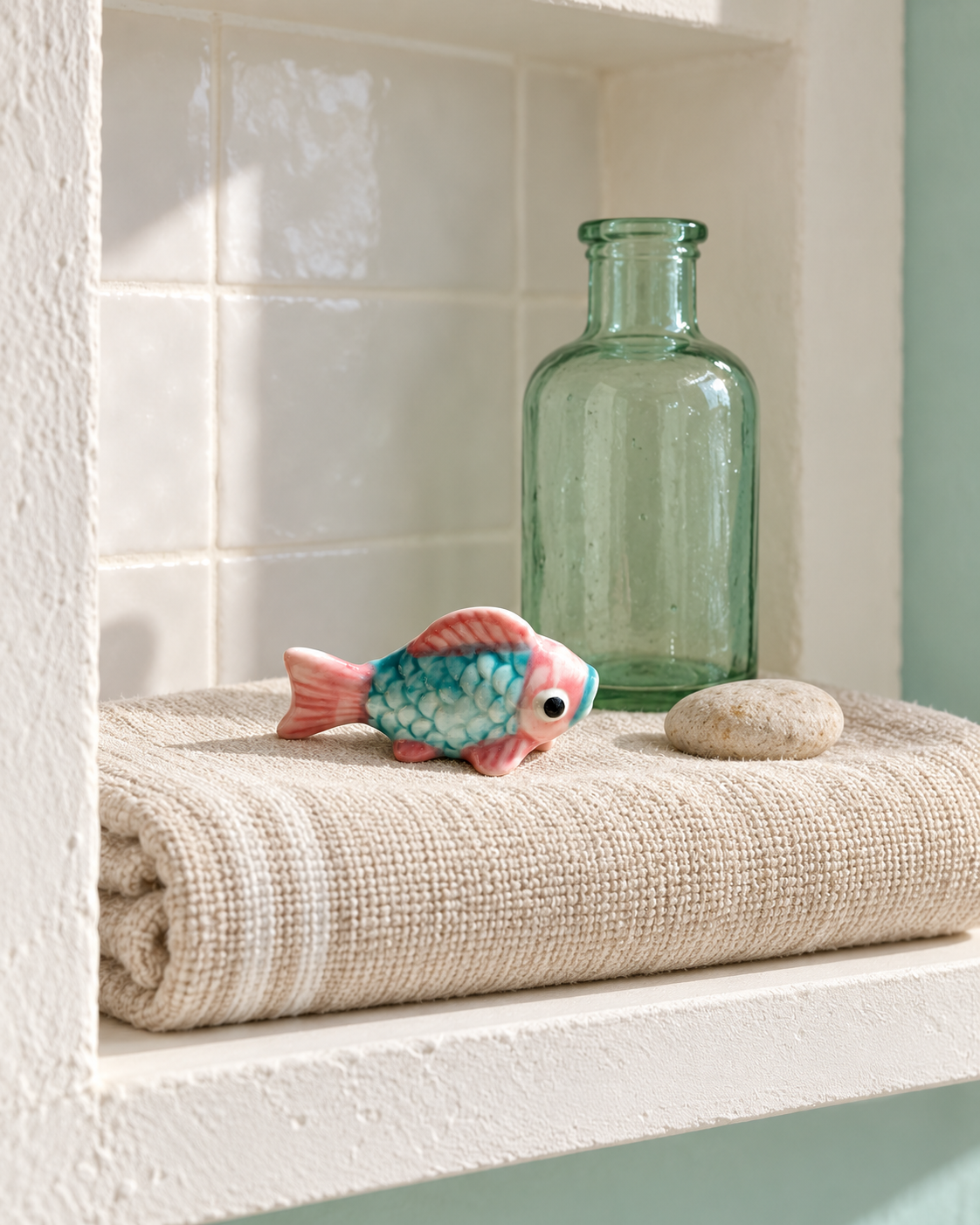 A Little Shoal from the Shore – Colourful Ceramic Fish Figurine