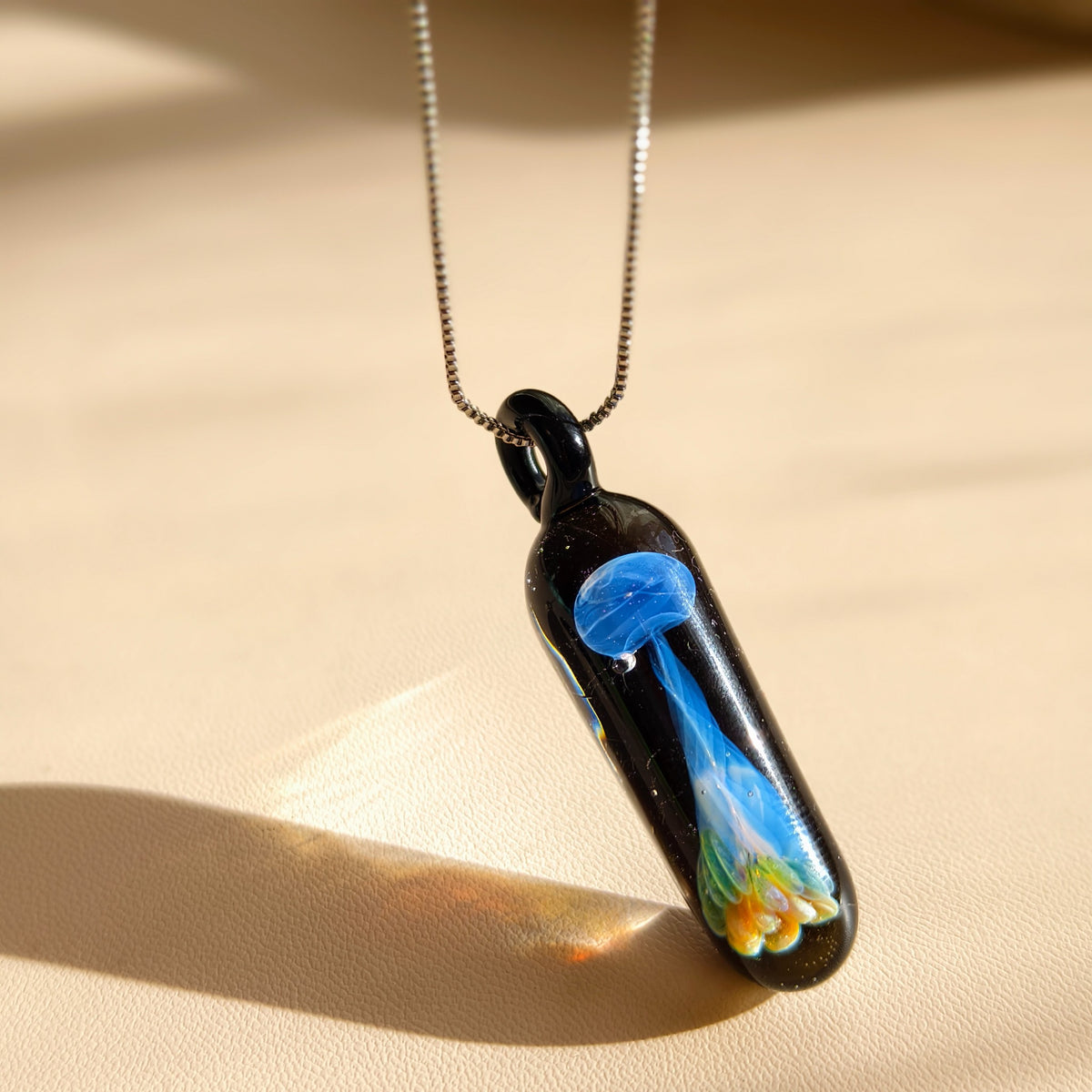 A Voyage into Wonder – Long Glass Jellyfish Pendants