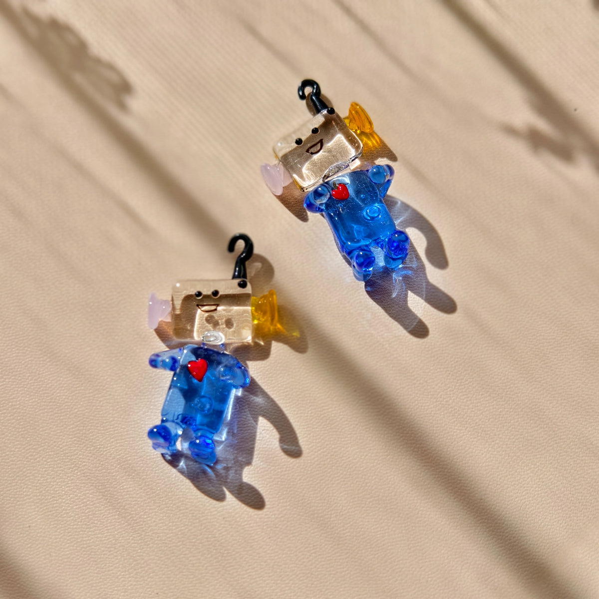 A Small Gesture, A Bright Heart – Coloured Glass Robot Figurines