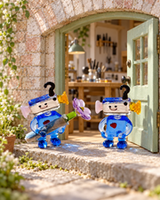 A Small Gesture, A Bright Heart – Coloured Glass Robot Figurines